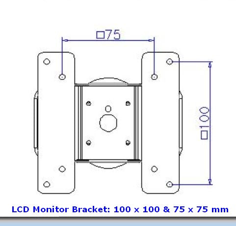 VESA Mount Extra Long 63" Monitor TV Wall Hospital Arm. Watch TV in bed with long reach over the bed monitor TV wall arm.  VESA L100 x 100 & 75 x 75 CD Monitor Bracket for CUZZI DW630W & DW395W Hospital Monitor Wall Arms