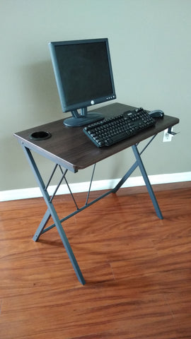 SW32L 32" Computer table gaming desk with headphone hook & cup holder