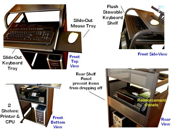 S2445Metal 24" 100% Steel Mobile Stand Up Computer Desk