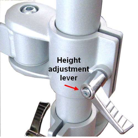 Adjust the height with the thumb lever