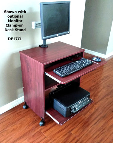 s2326-24" small computer desk with sliding keyboard shelf, mouse-tray and printer shelf