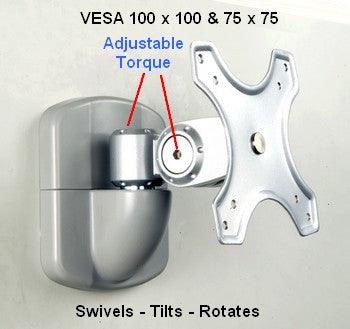 LCD Wall Mount VESA with tilt, swivel pivot and rotation