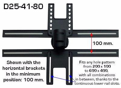 Extra Long Commercial TV Ceiling Mount for up to 60" TV - extends down to 80"