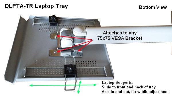 Laptop Tray for monitor brackets VESA 75 x 75