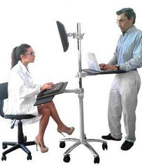 Customizable Pole Monitor cart. Add monitor mount, laptop tray or shelf, keyboard tray, monitor arms, keyboard trays... to watch TV computer monitor laptop in bed