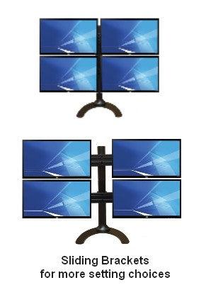Quad monitor desk stand for 4 monitors