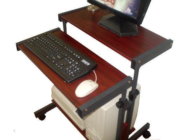 Height adjustable rolling compact small computer desk cart for small spaces on sale