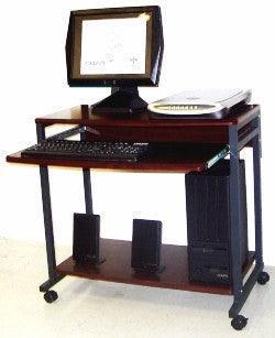 24 inch Narrow Compact Rolling Computer & Laptop Desk; Small Spaces