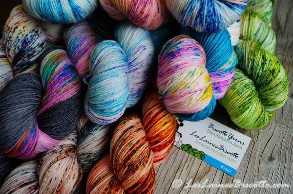 speckled hand-dyed yarn