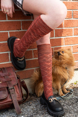 Vogue Knee-High Socks Knitting Pattern, Biscotte Yarns