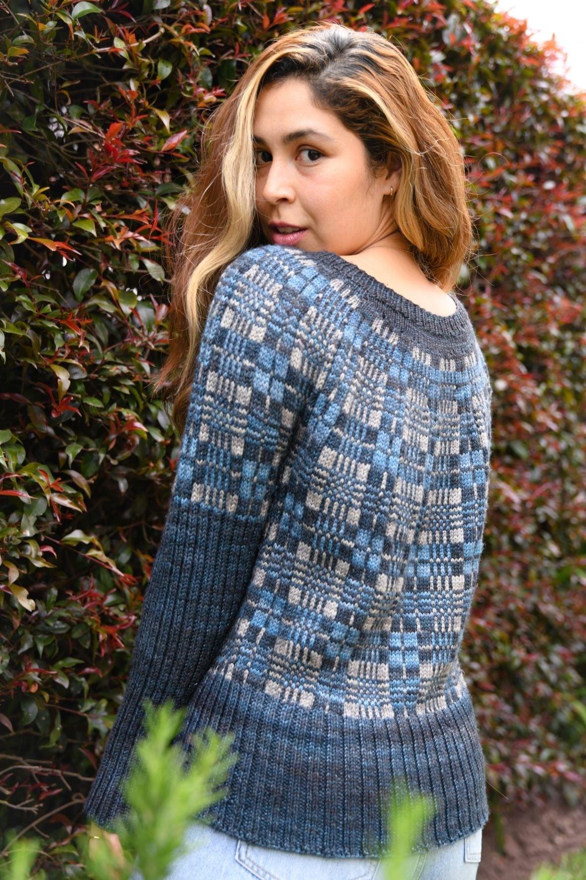 Yoke sweater knitting kit - Inspiration Tartan – Biscotte Yarns