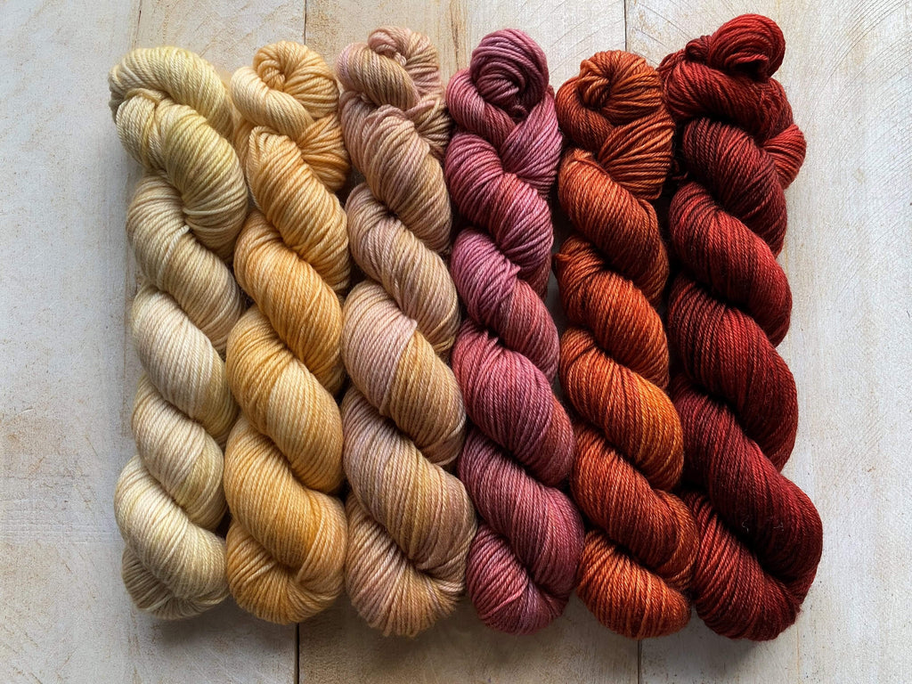 Mini Skeins of Yarn PAINTBOX gradient yarn set CANYON – Biscotte Yarns