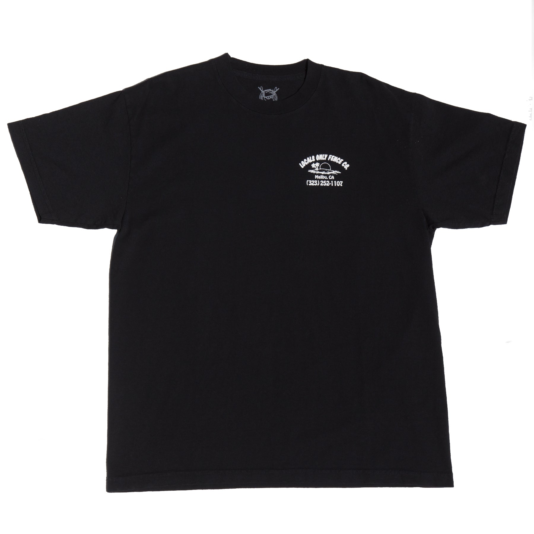 LOCALS ONLY FENCE CO. TEE OVERDYED PIGMENT BLACK