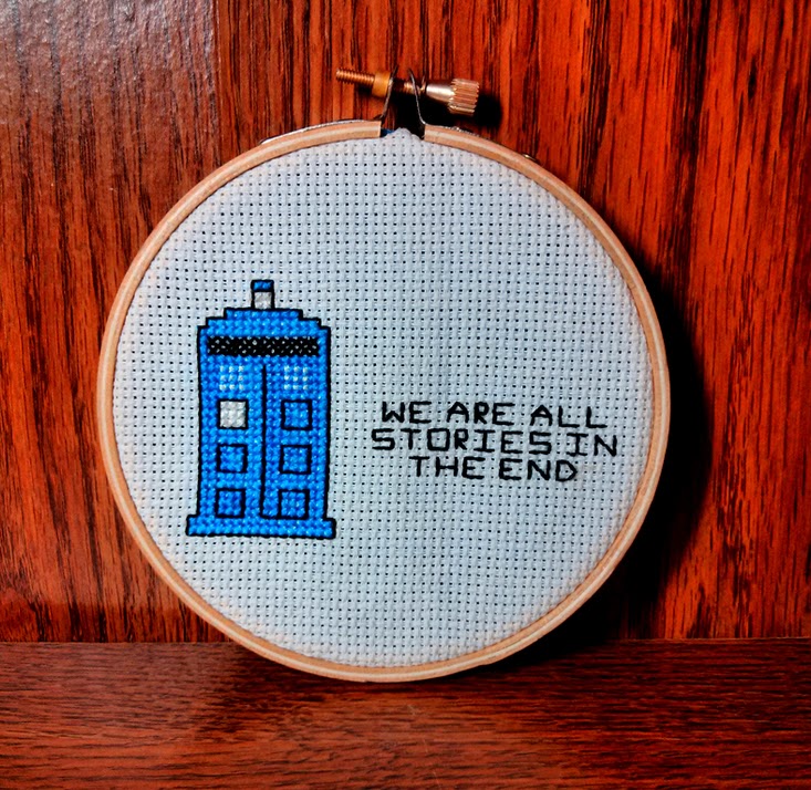 Craftypodes TARDIS Cross-Stitch Hoop Art