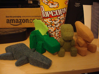 felt dinosaur sculptures