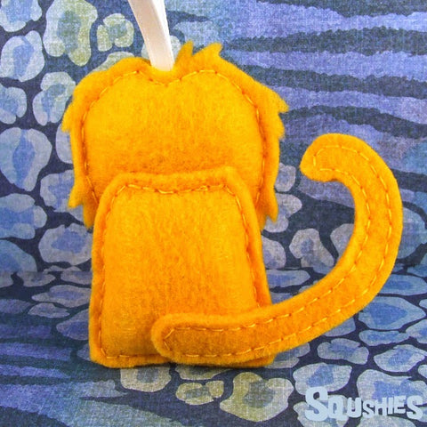 felt monkey ornament tail 