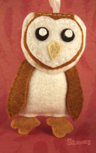 squshies felt animal bird barn owl