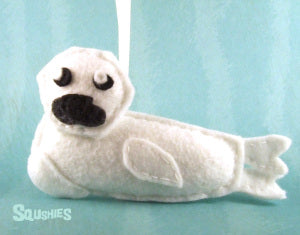 felt animal ornament seal