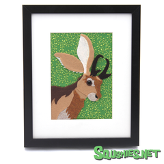 Jackalope Portrait - Green