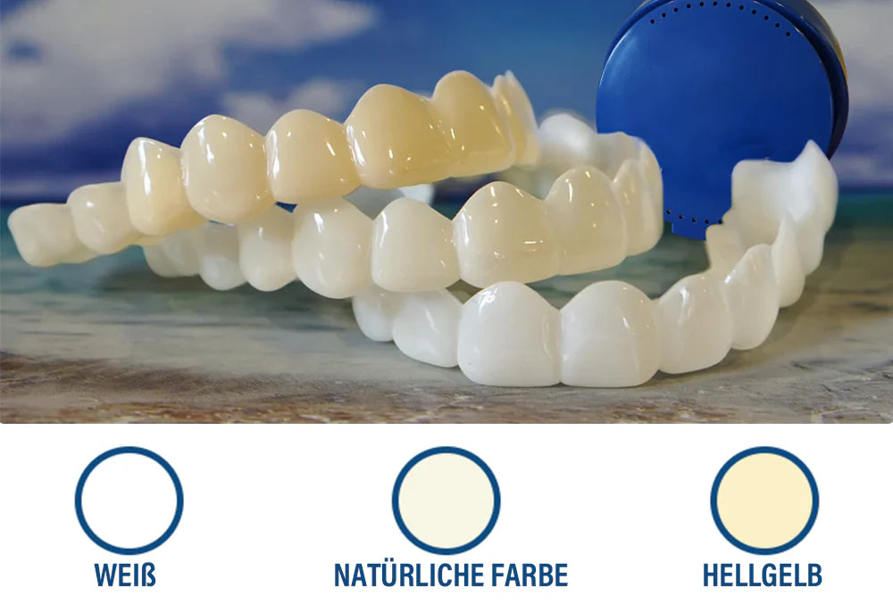EzySmile™ Formbare Zahnprothesen und spezielle Reinigungstabletten