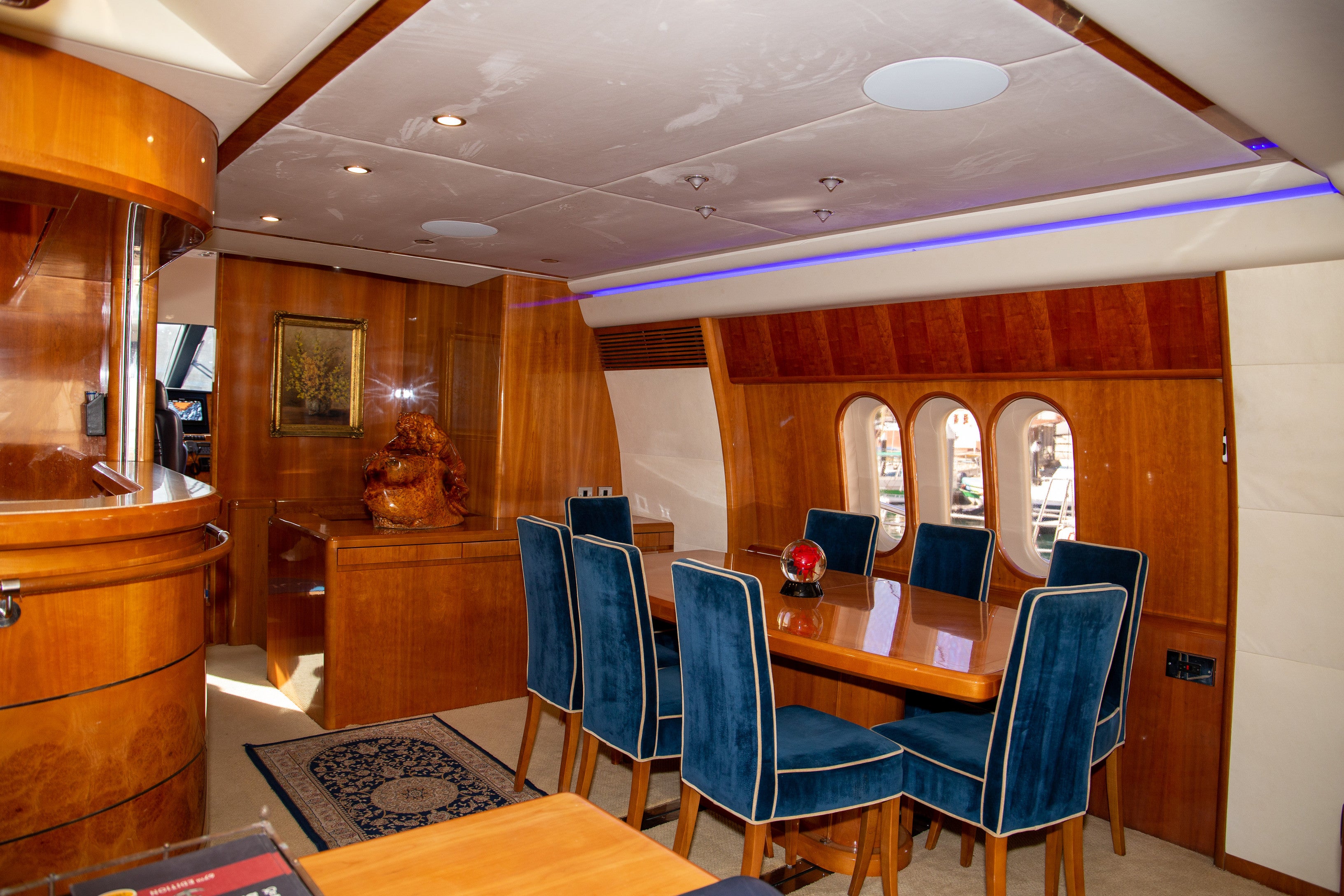 Dining Room on 85' Viking Princess Yacht in Cabo San Lucas, Mexico | Best Cabo Yacht Charters