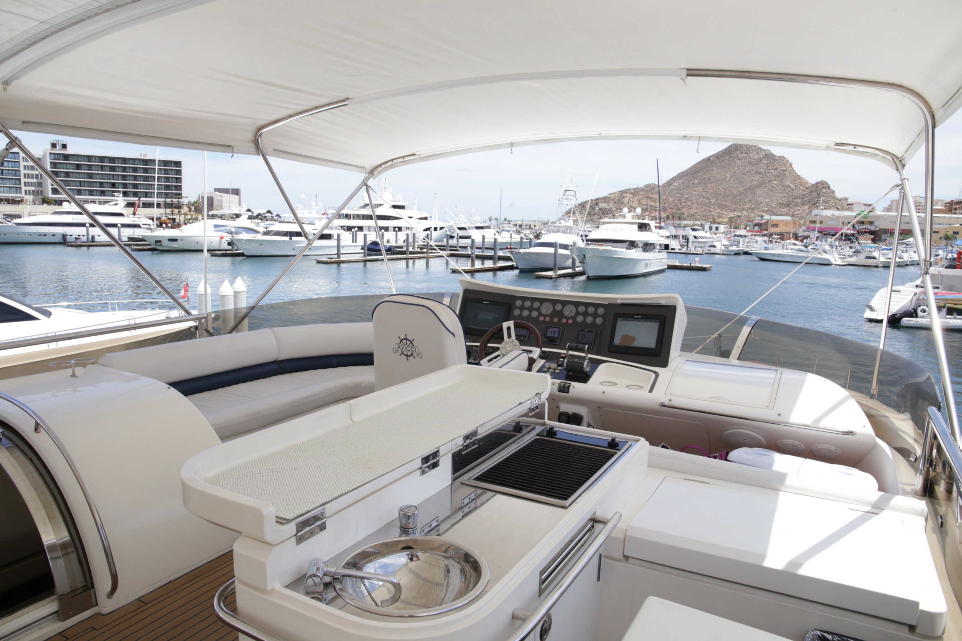 Upper Deck on 85' Viking Princess Yacht in Cabo San Lucas, Mexico | Best Cabo Yacht Charters