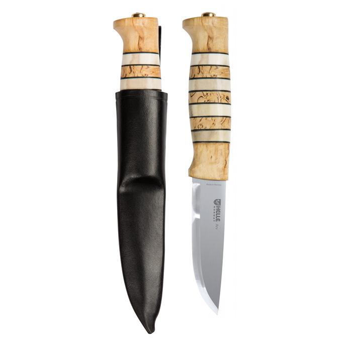 Helle Viking 4.33 in. Triple Laminated Stainless Steel Blade, Curly Birch  Handle