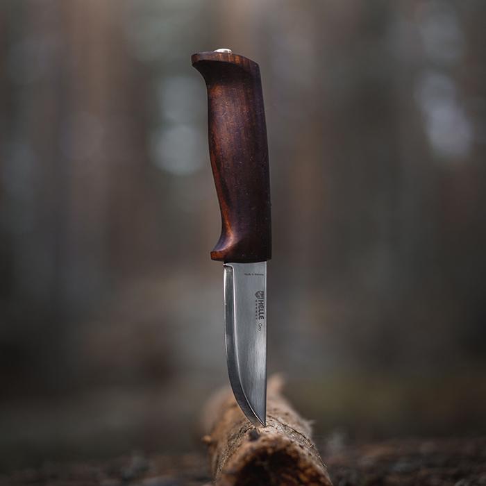 Helle Knives - Spire Knife - Norway Made - Wood Handle + Leather Sheath