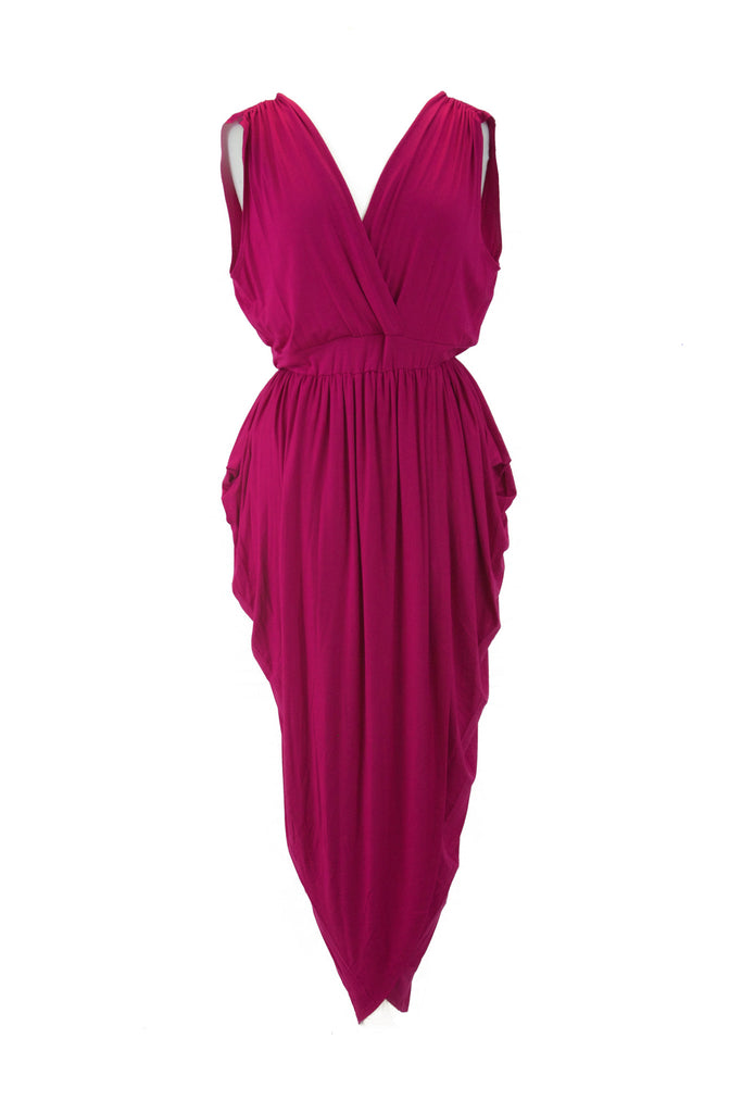 Hot Fuchsia Drape Dress for Tall Plus Size Women – THE HEIGHT