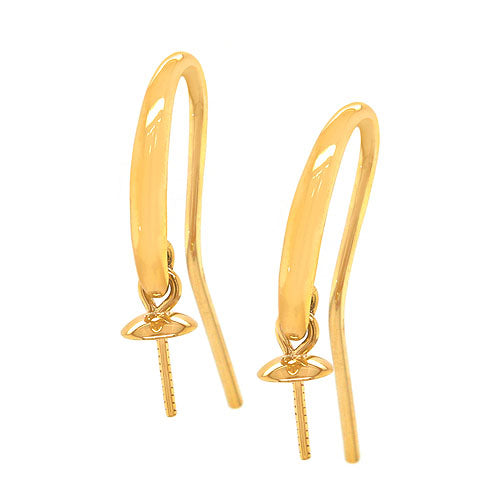BushraArts Golden Earring Hooks With Jumping Ring, Size: Standard