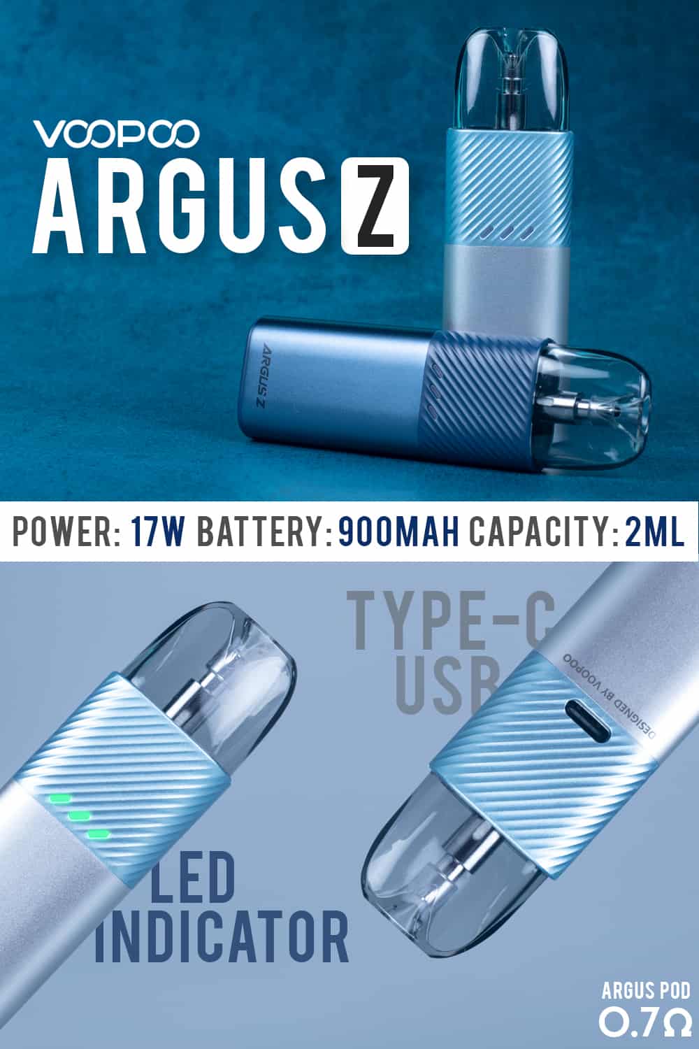 voopoo argus z pod system infographic