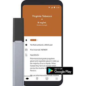 JUUL2 Virginia Tobacco Pods and Google Play