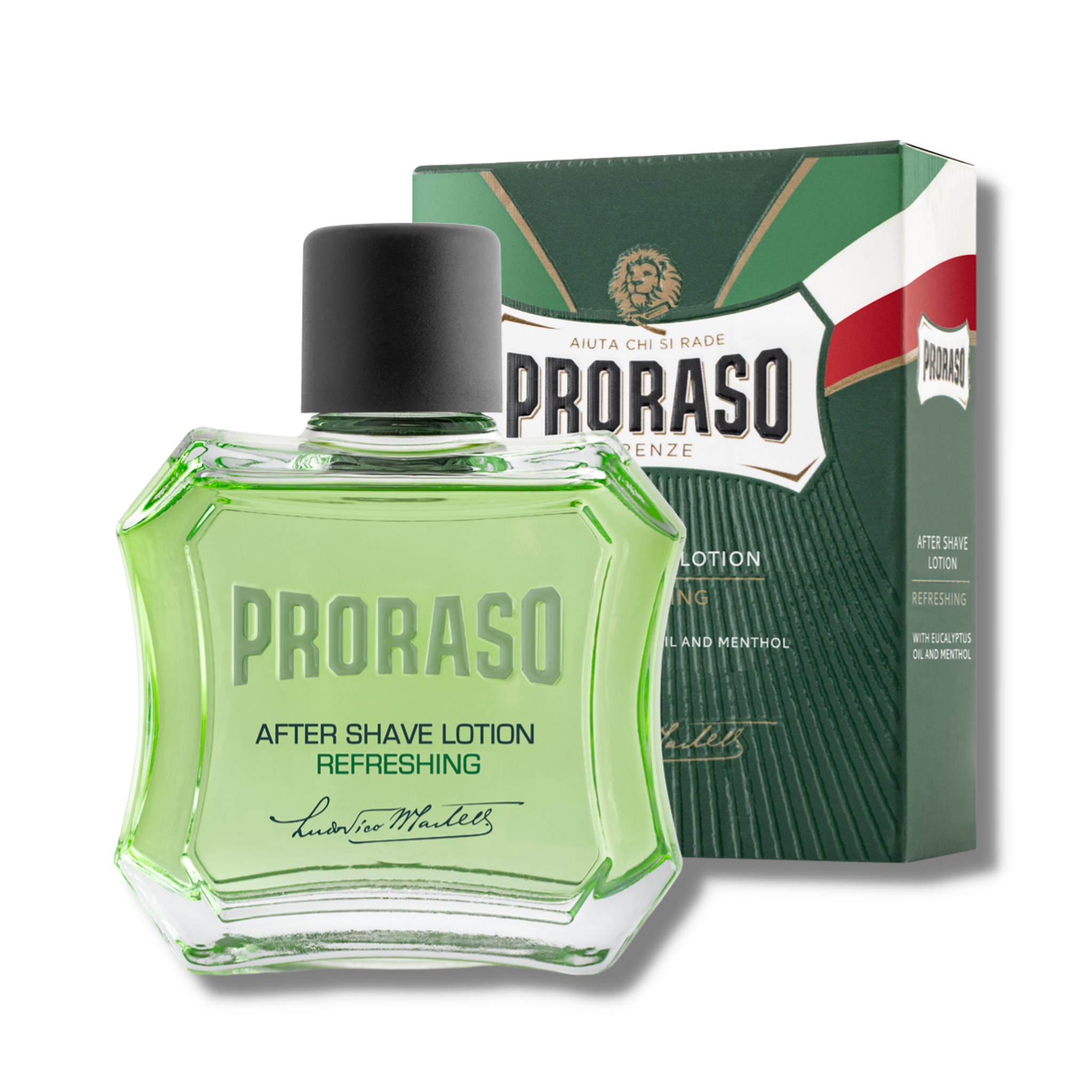 Lotion après-rasage verte Proraso - Rafraîchissante 100 ml | Rasage d'officier