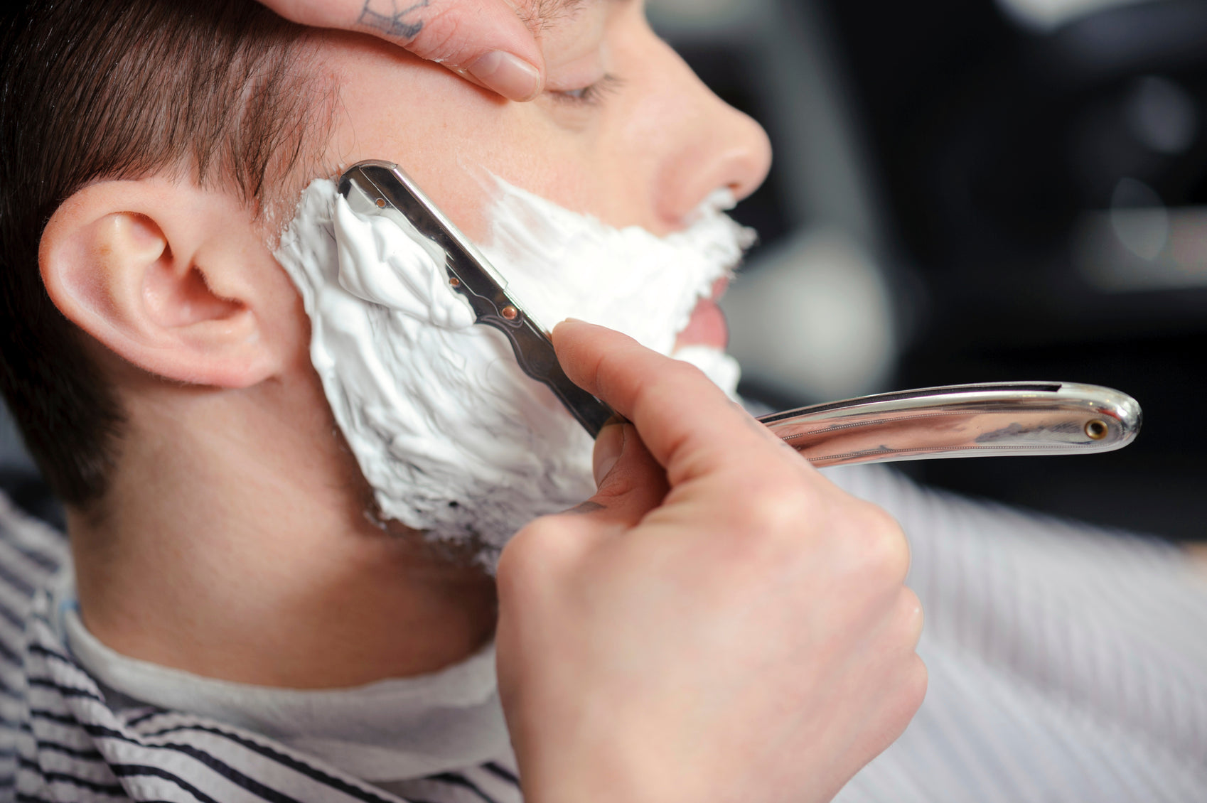 shaving with a straight razor