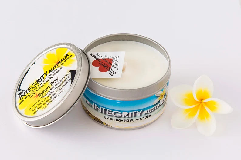 Byron Bay -Frangipani Scented Soy Wax Candle