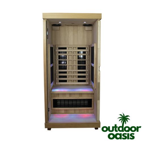 1 Person Full Spectrum Sauna Front Side Open View