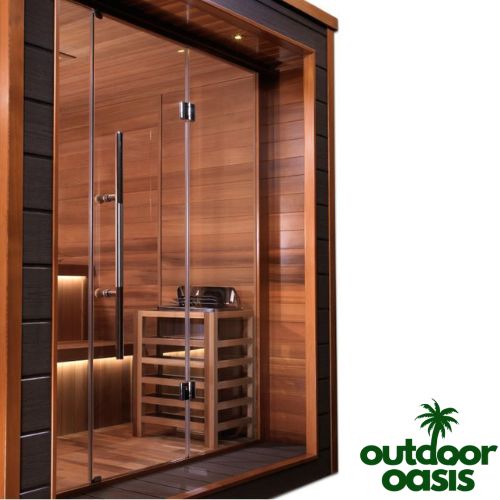 Golden Designs "Bergen" Traditional Sauna Left Side Close Up View