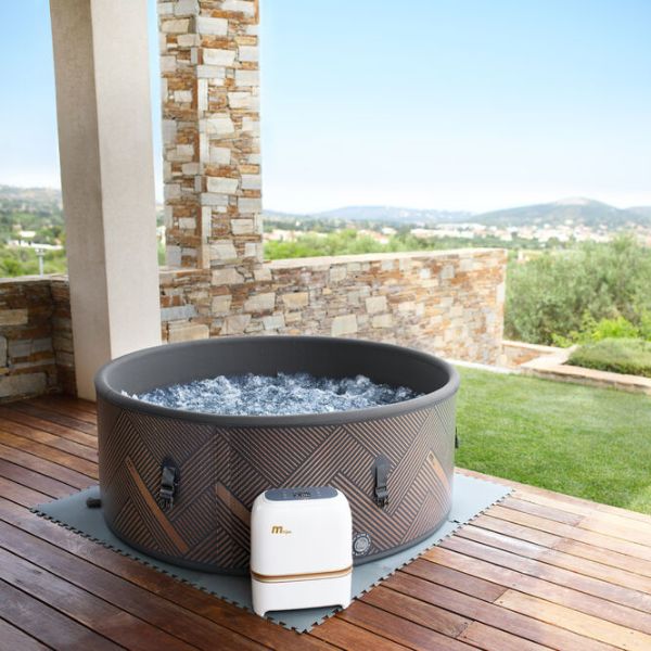 MSpa Mono Hot Tub in Backyard with Beautiful Scenery
