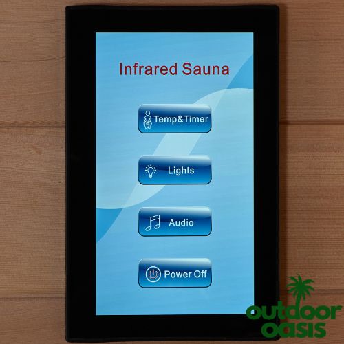 Golden Designs Soria Indoor Sauna Closeup View of Control Panel