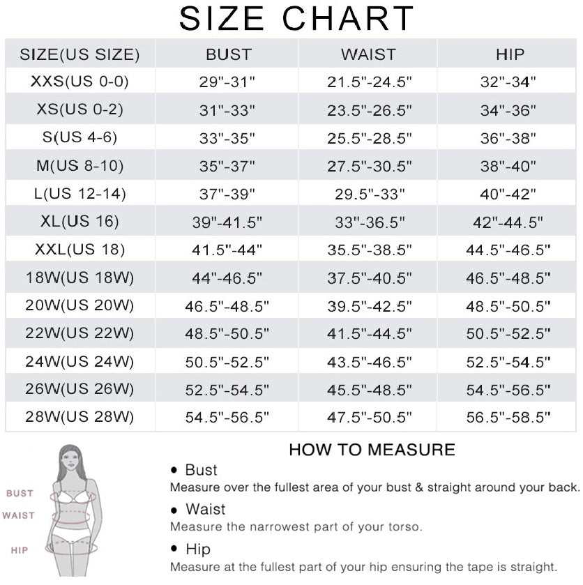 Yonique swimsuits size chart