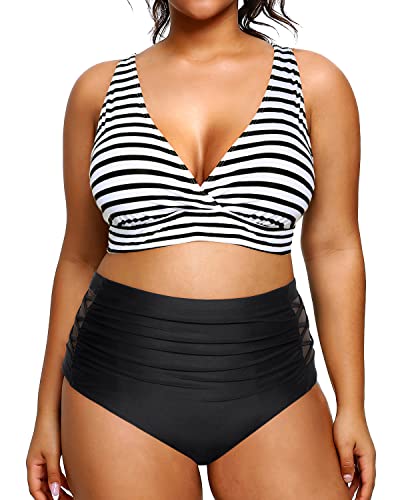  Yonique Womens Plus Size Bikini High Waisted Swimsuits Two  Piece Bathing Suits Tummy Control Swimwear Black S : Clothing, Shoes &  Jewelry