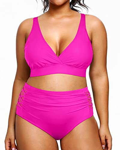 Bikini Womens One Piece Swimsuits For Large Bust Tummy Control Swimwear  Slimming Bathing Suits For Women Backless V Neck JFYCUICAN (Color : Pink,  Size : 5XL): Buy Online at Best Price in