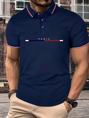 Men's Summer Cotton PARIS pattern Polo Shirt - Trend Style Clothing