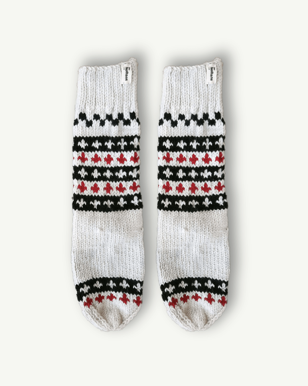 Hand Made Mistletoe White Woollen Angora Socks