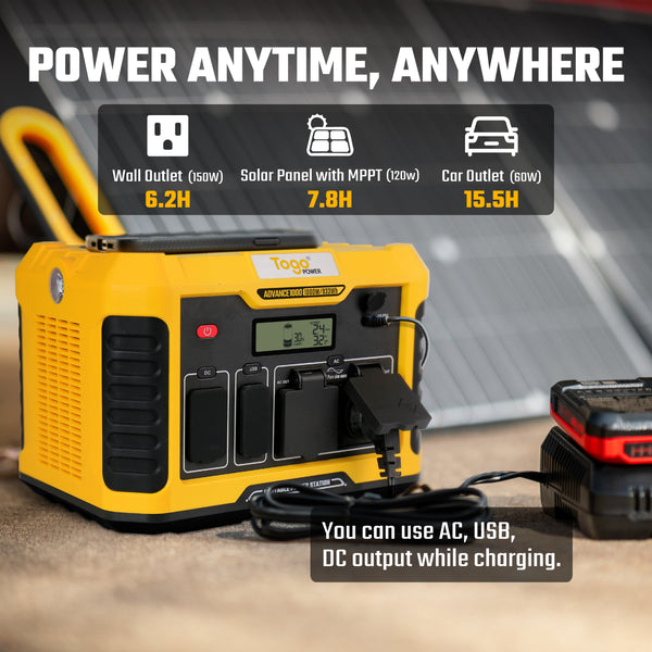 Togopower Advance 1000 portable power station charging time
