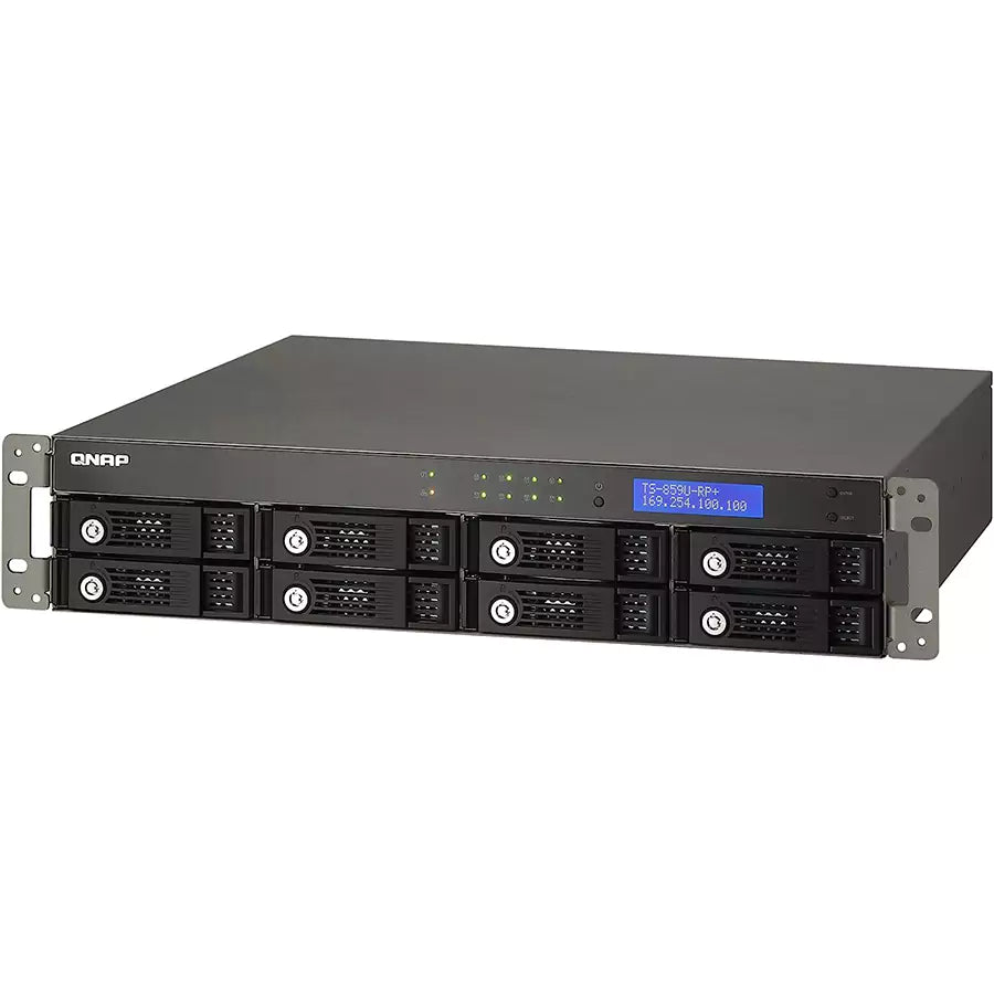 Refurbished Qnap TS-859U-RP+ NAS: 8-Bay Network Storage, 2U Rack Mounting, 16TB Intel Atom Hard Disk