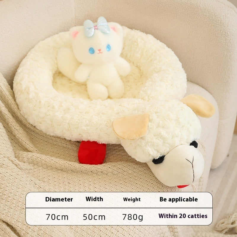 Pet Supplies Dog Cat Plush Bed Image 2