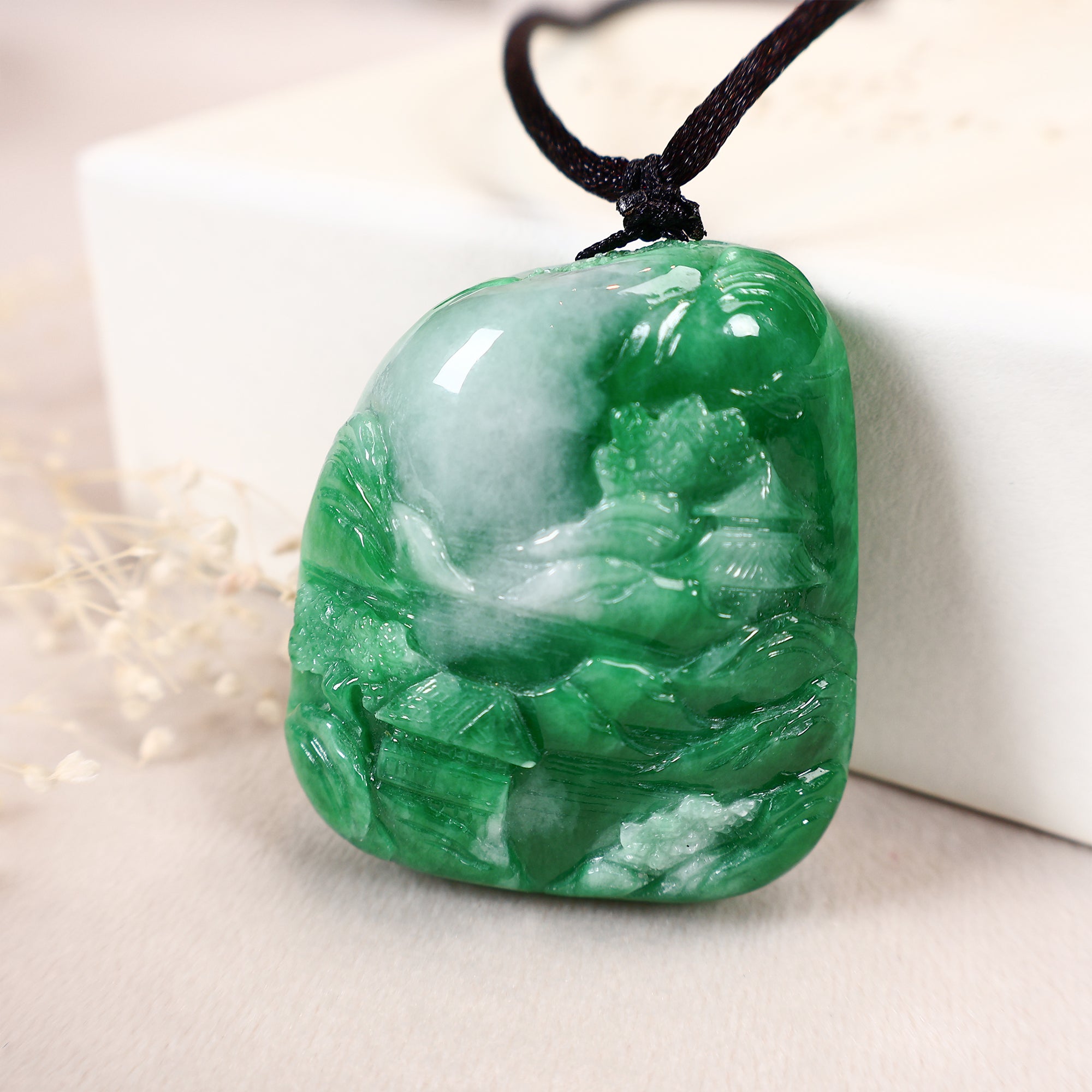 Layered jade necklaces