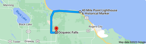 Michigan Lake Huron Day Trip google map