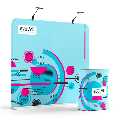 Evolve Straight Fabric Pop Up - 2.5m with Standard Counter